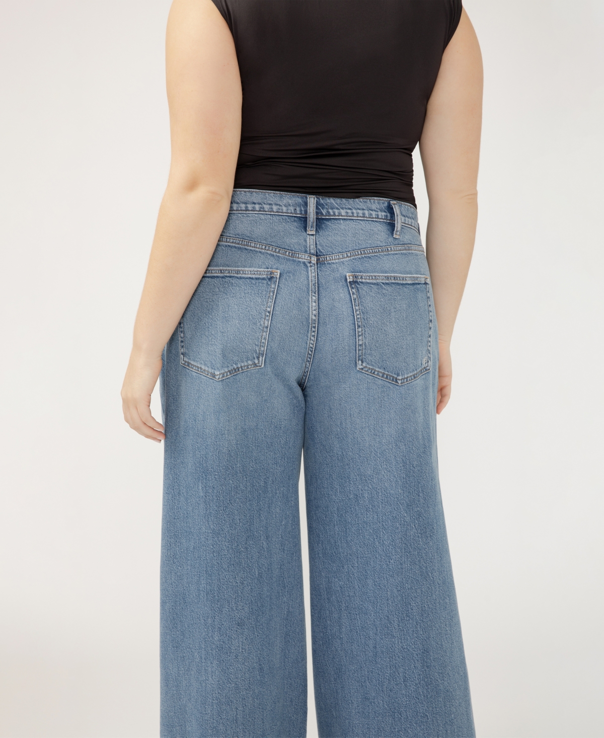 SILVER JEANS CO. PLUS SIZE HIGHLY DESIRABLE HIGH RISE ULTRA WIDE LEG JEANS 
