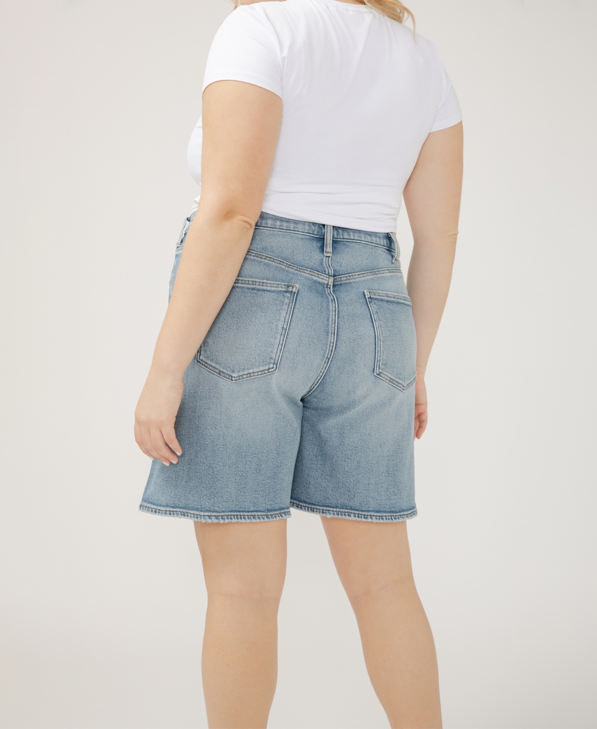 Shop Silver Jeans Co. Plus Size High Rise Vintage Long Shorts In Indigo