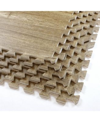 100 SqFt 3/8" EVA Foam Mat Natural Brown Wood Grain Interlocking Mat 2'X2' 25pcs