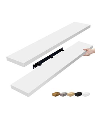 2 Pack 47 x 9.25 Inch Wall Mounted Floating Shelves - Stylish and Functional Storage