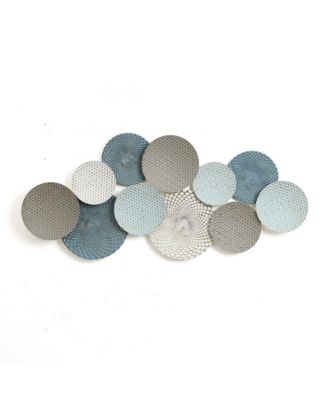 Distressed Multi-Color Pastels 47.4-Inch Wide Abstract Metal Wall Decor