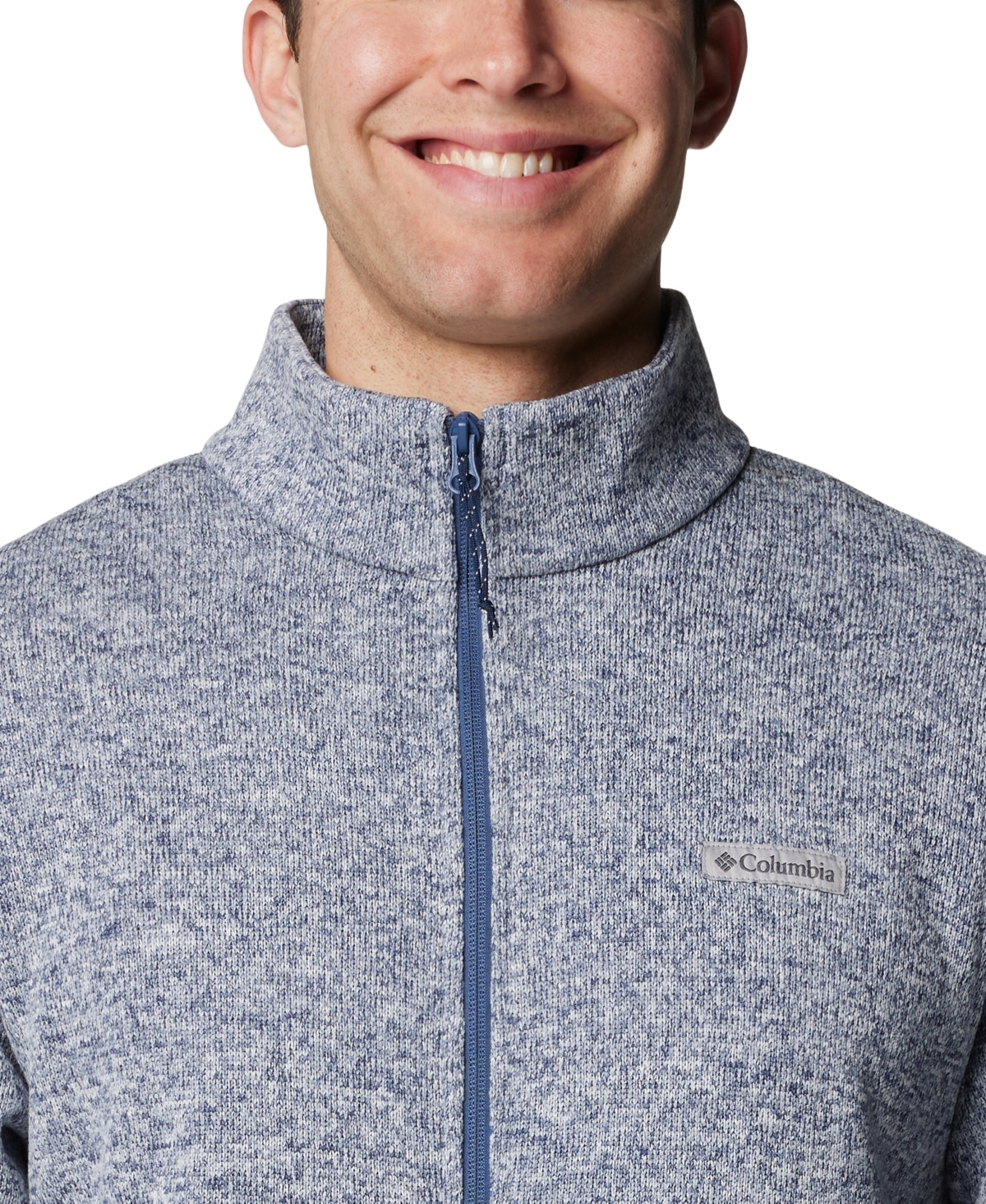Columbia Men's Alto Pass Textured Knit Sweater Fleece Zip-front Jacket In Dark Mount