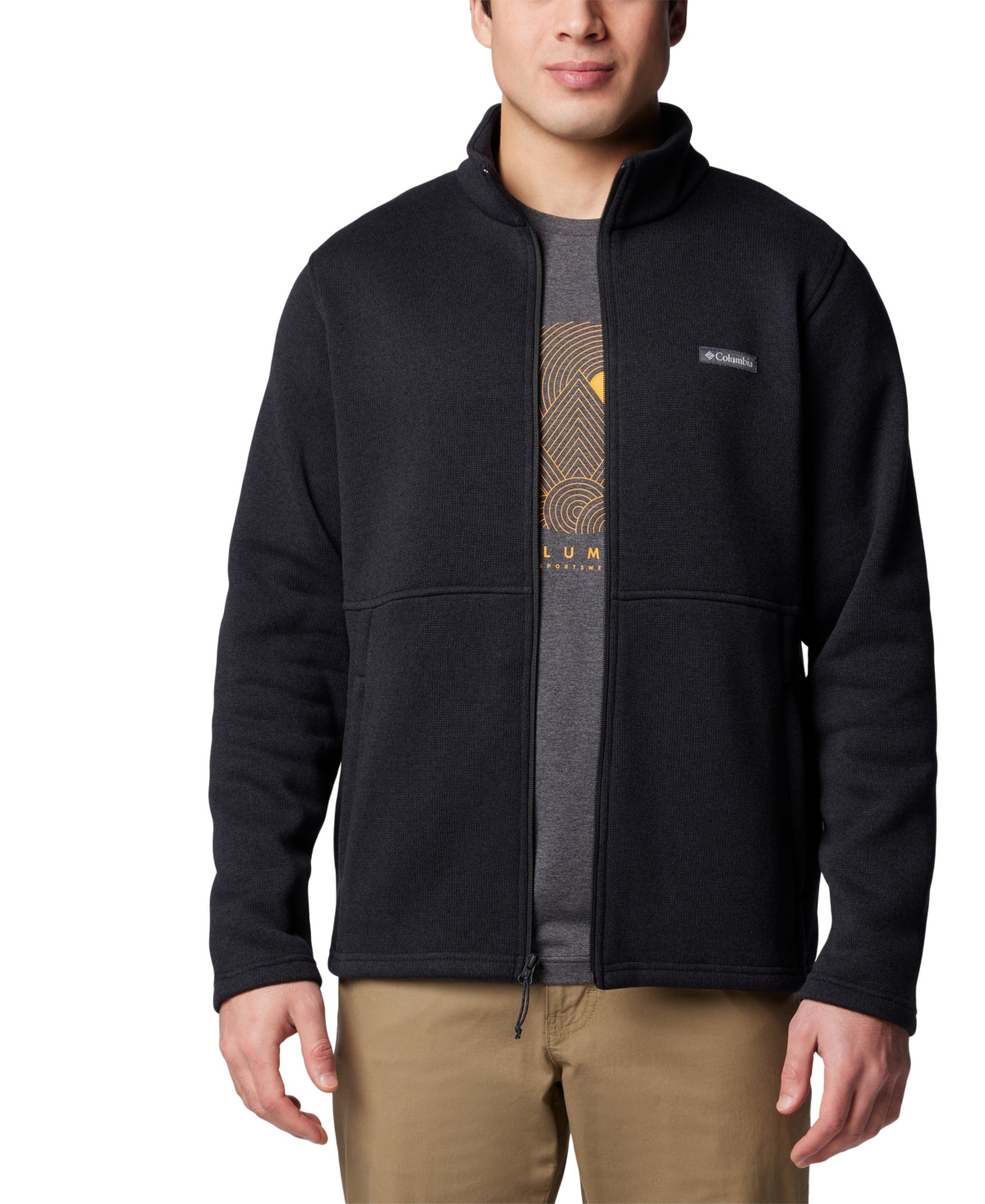 Columbia Men's Alto Pass Textured Knit Sweater Fleece Zip-Front Jacket