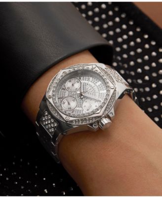 Women's Multifunction Silver-Tone Stainless Steel Watch, 38mm