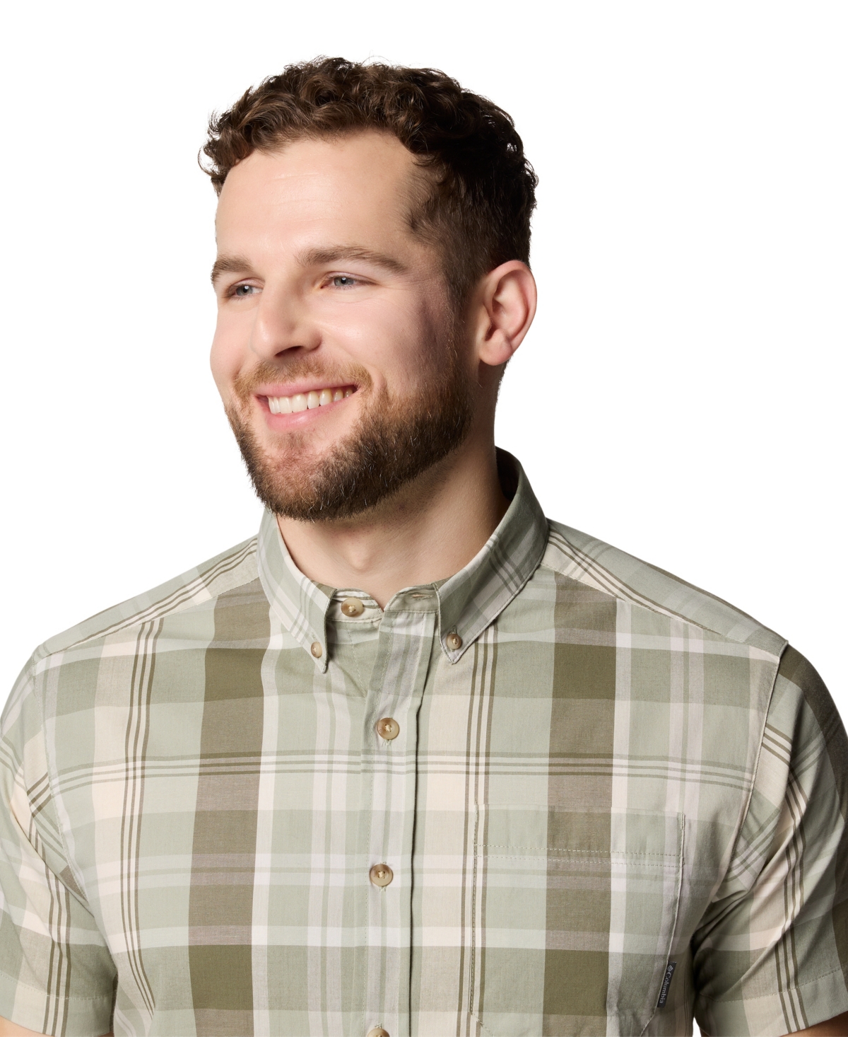 Shop Columbia Men's Rapid Rivers Short Sleeve Plaid Shirt In Safari Mul