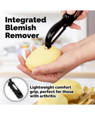 Swivel Vegetable Peeler with Razor Sharp Stainless Steel Blades and Blemish Remover