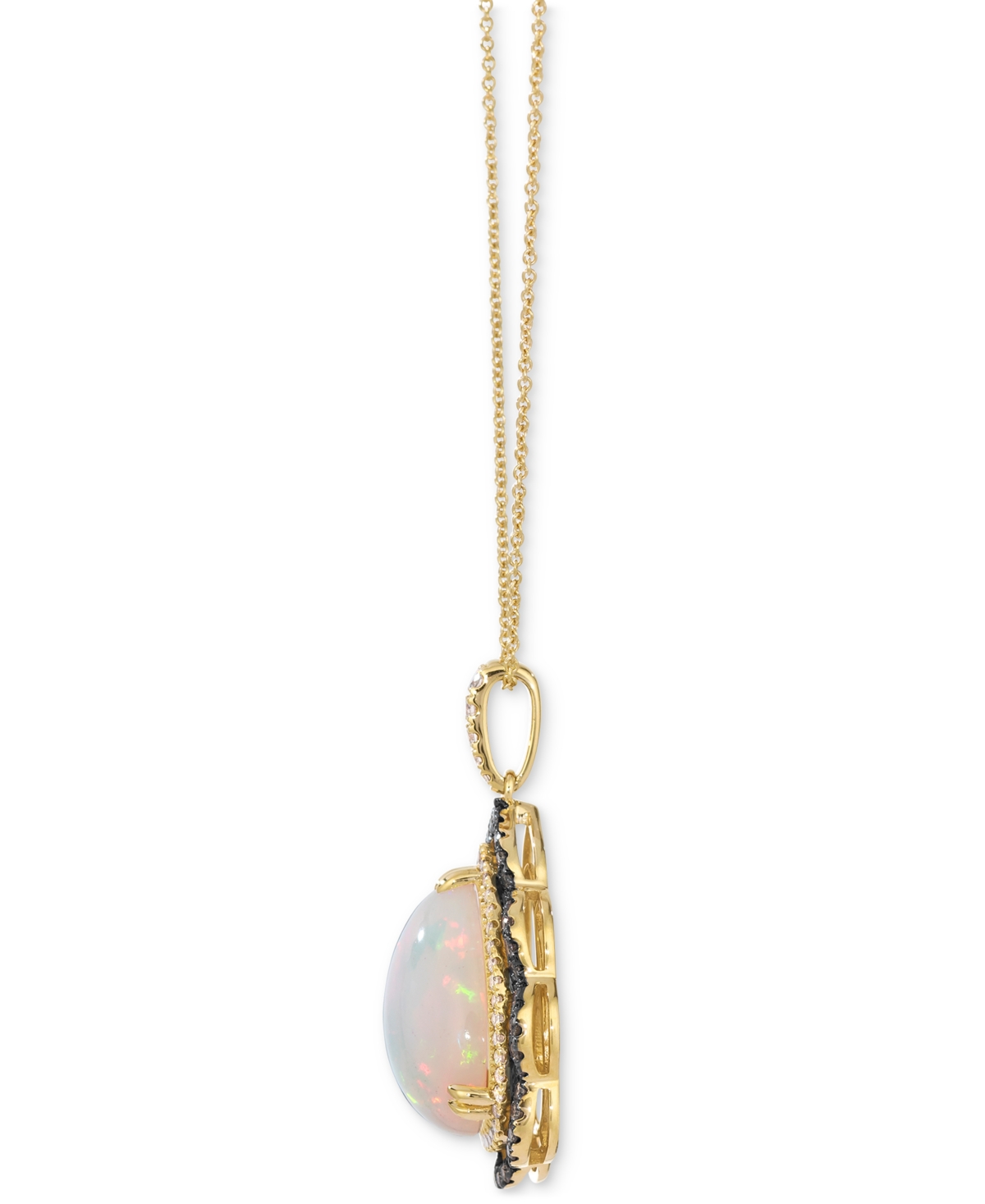 Le Vian Neopolitan Opal (3-1/2 Ct. T.w.), Nude Diamond (1/4 Ct. T.w.) & Chocolate Diamond (1/3 Ct. T.w.) Pen In Yellow Gold