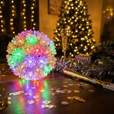 Electric Plug-In Indoor/Outdoor LED Lighted Ball Hanging Ornament, 50ct, 5"