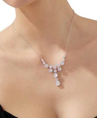 Silver-Tone Cubic Zirconia Statement Necklace, 16" + 2" extender, Exclusively at Macy's