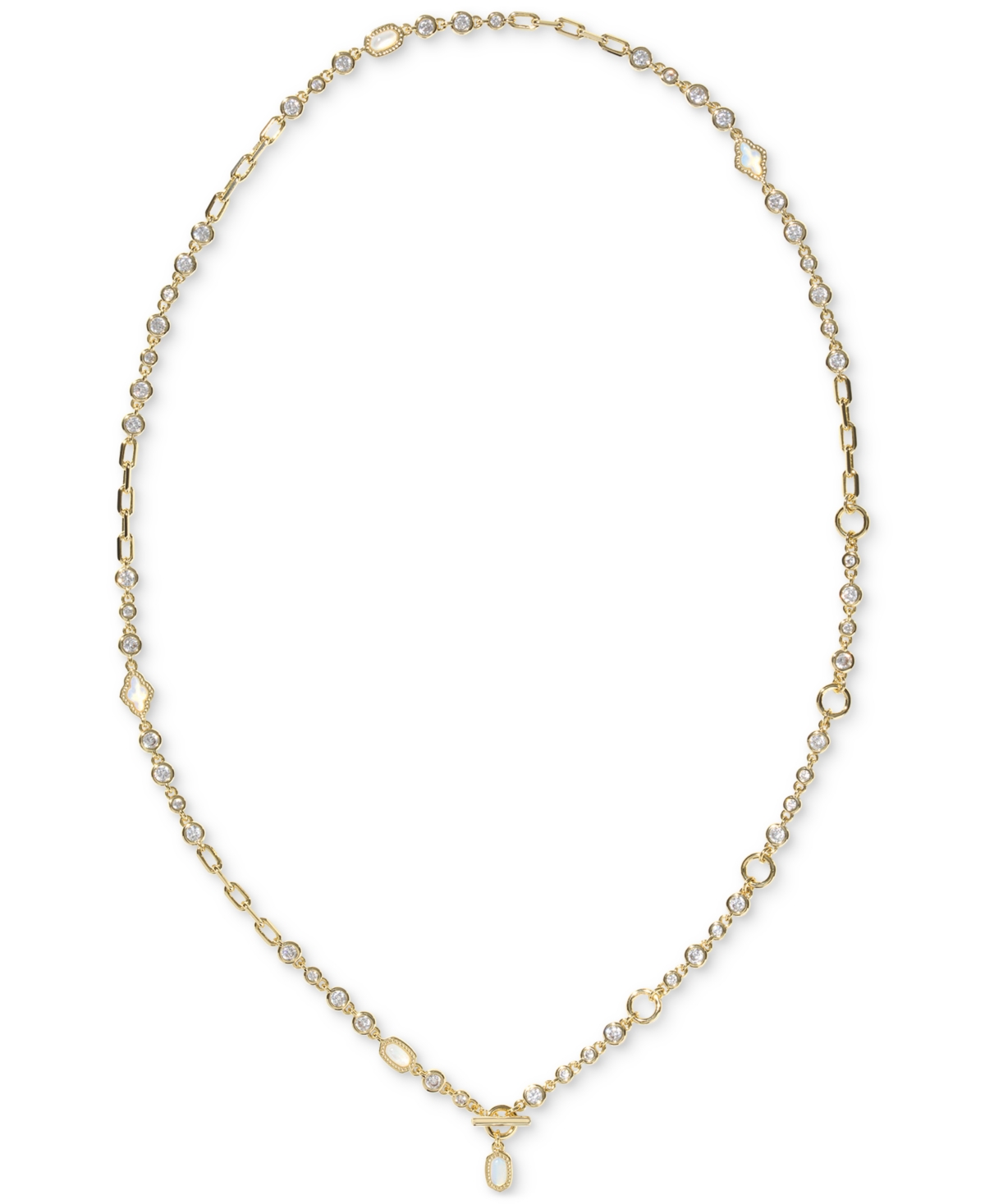 Kendra Scott 14k Gold-plated Mixed Stone 19-2/5" Convertible Necklace In Gold White