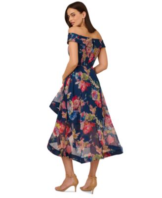 Adrianna Papell Women's Floral Organza High-Low Gown