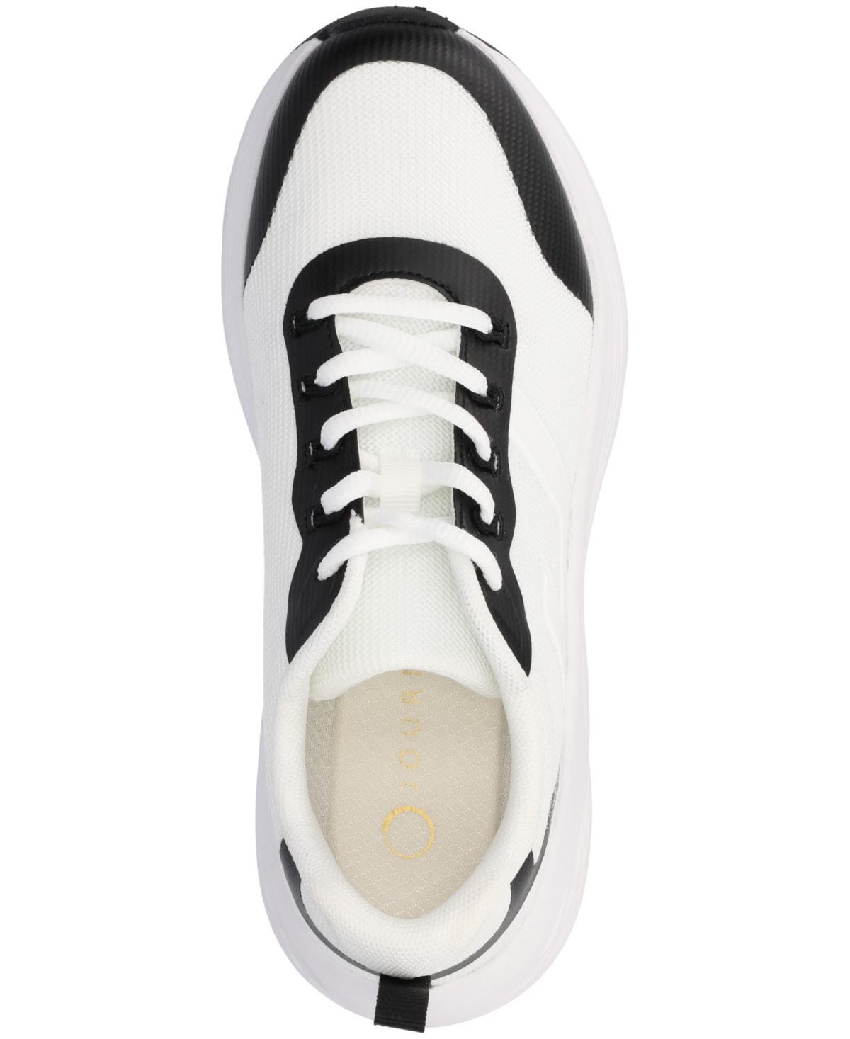 Journee Collection Women's Marshel Lace Up Jogger Sneakers In White,black