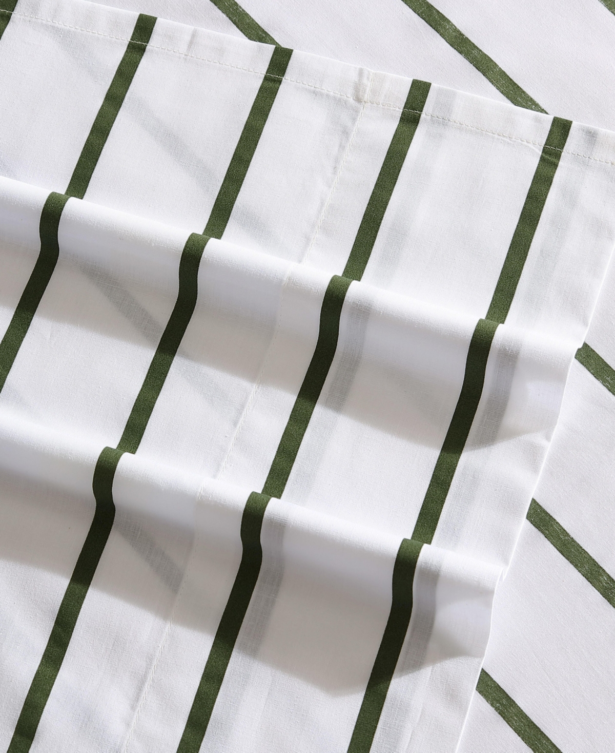 Nautica Cotton Percale 4-piece Sheet Set, King In Brenton Stripe Ivory,fern