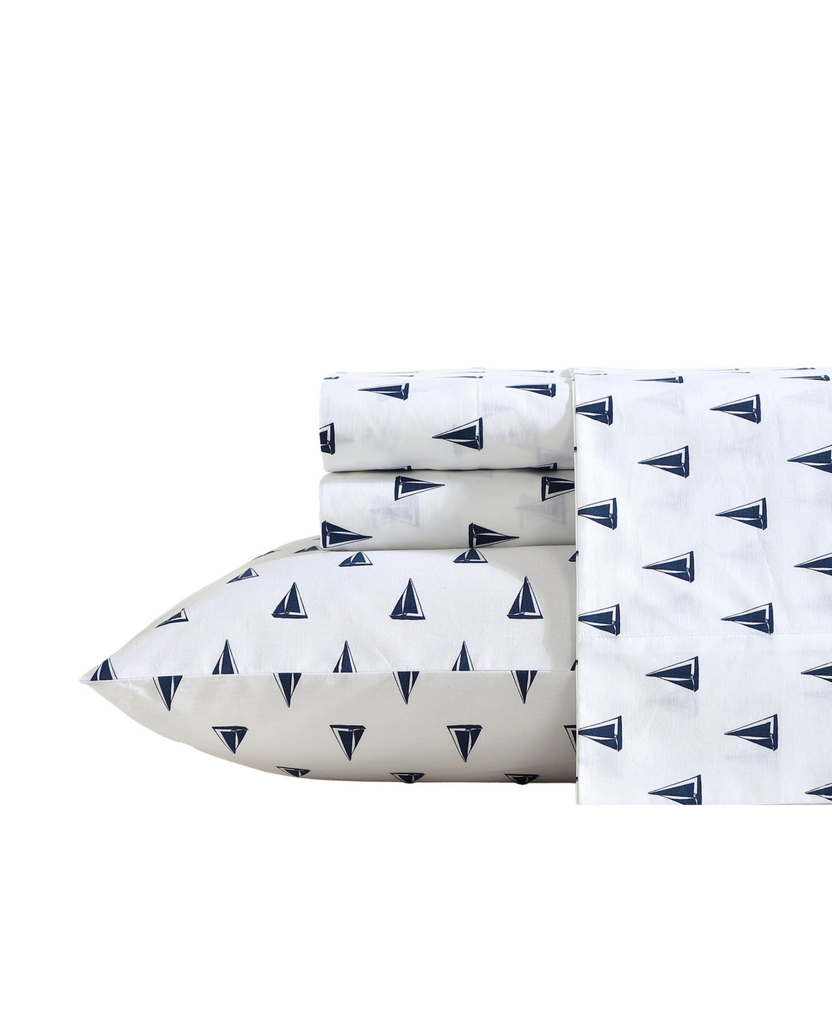 Nautica Cotton Percale 3-piece Sheet Set, Twin In Windtale Boat Blue