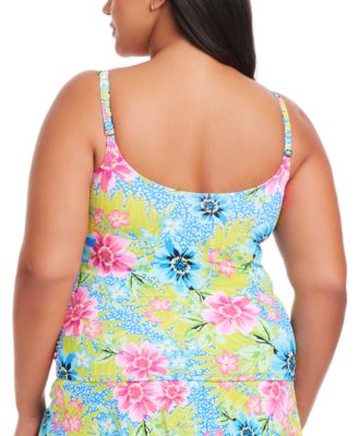 Plus Size Lets Get Away Scoop Neck Tankini