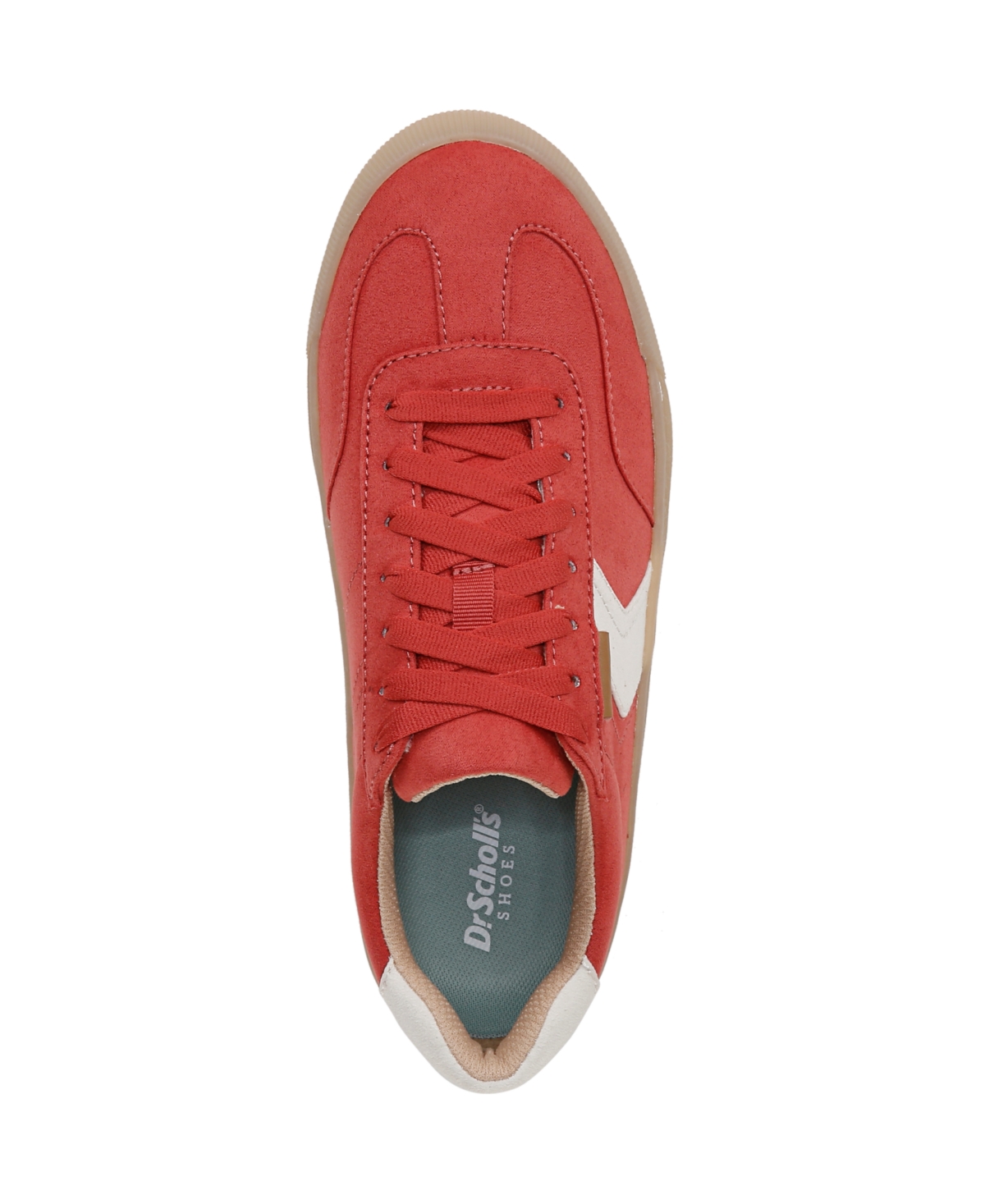 Shop Dr. Scholl's Women's Time Off Win Lace Up Platform Sneakers In Red Cherry Microfiber