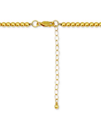 Polished Bead Link Chain Necklace 16" + 2" extender, 18k gold-plated sterling silver Exclusively at Macy's