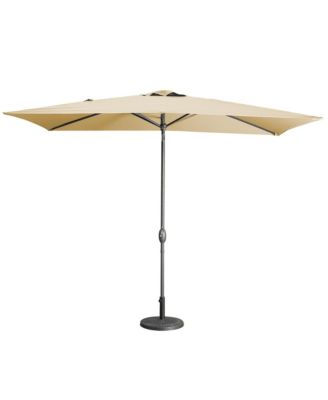 10 ft. x 6.5 ft. Rectangular Lighted Market Umbrella with Waterproof and UV Resistant in Red