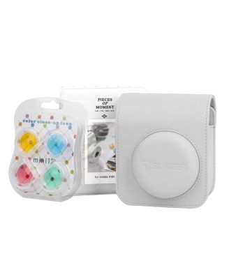 Instax Mini 12 Instant Film Camera, Clay White Bundle with Instax Mini Custom Case, Accessory Kit and Daylight Film
