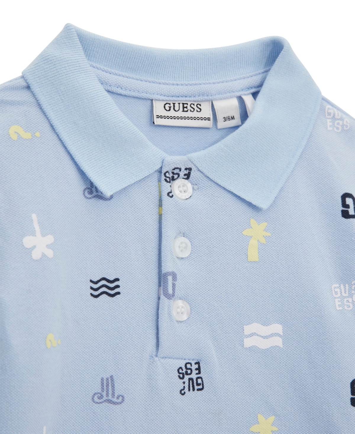 Guess Baby Boys 2-piece Short Sleeve Stretch Piquet Polo And Stretch Piquet Short Set In Blue