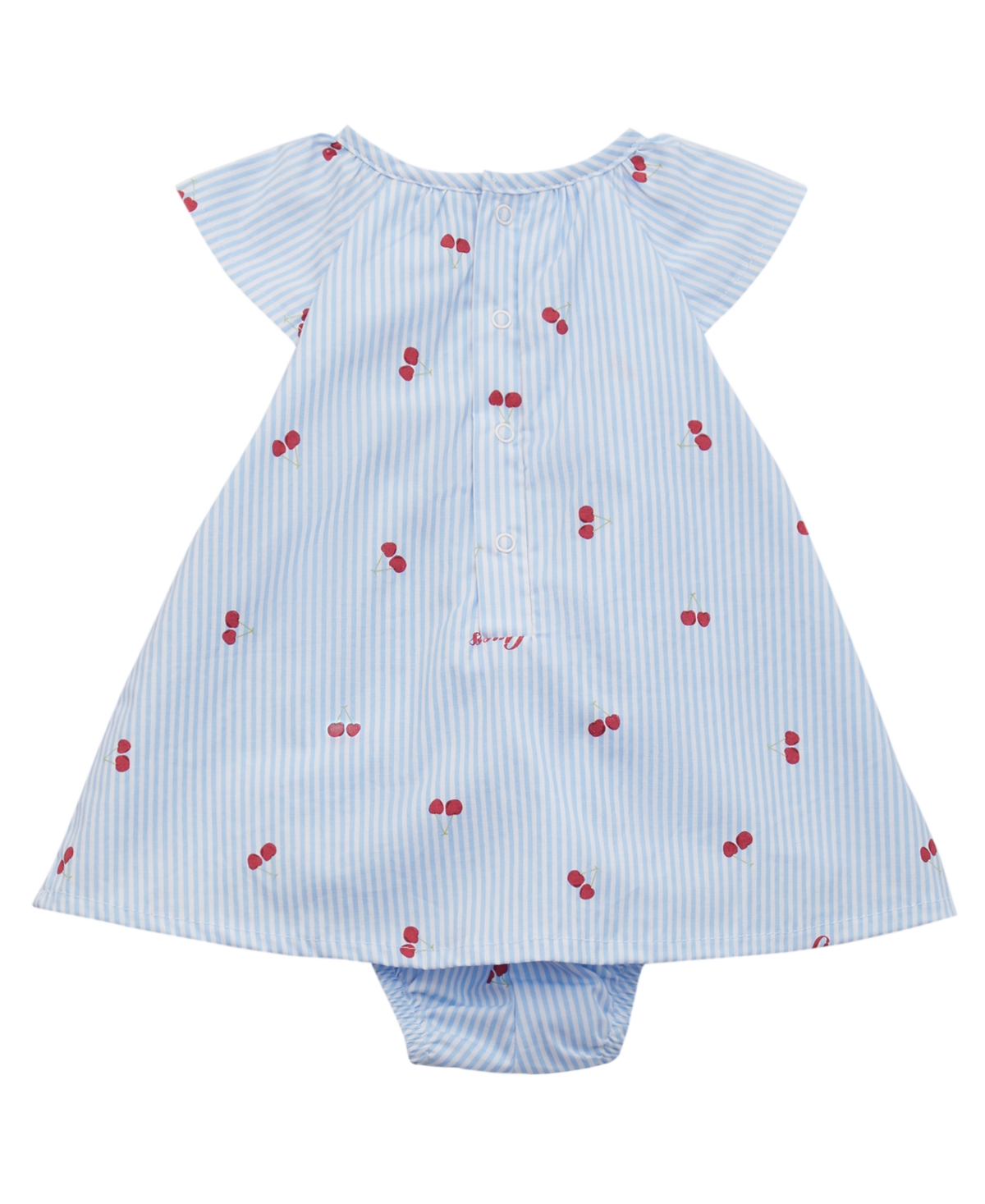Guess Baby Girls Printed Stretch Poplin Bodysuit Dress In Blue