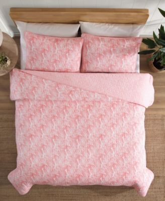 Distressed Water Leaves 3-Pc. Quilt Set, Full/Queen