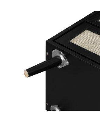 3 Drawer Storage Cabinet Rattan Dressers Chest of Drawers Entryway Cabinet Fluted Nightstand Bedside Table Dresser for Bedroom Living Room, Black