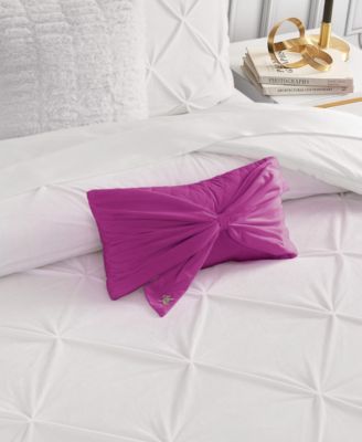 Velvet Bow Decorative Pillow, 10" x 18"