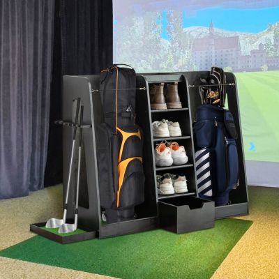 Streamdale 55" Wooden Golf Bag Organizer with Storage Drawers and Club Holders