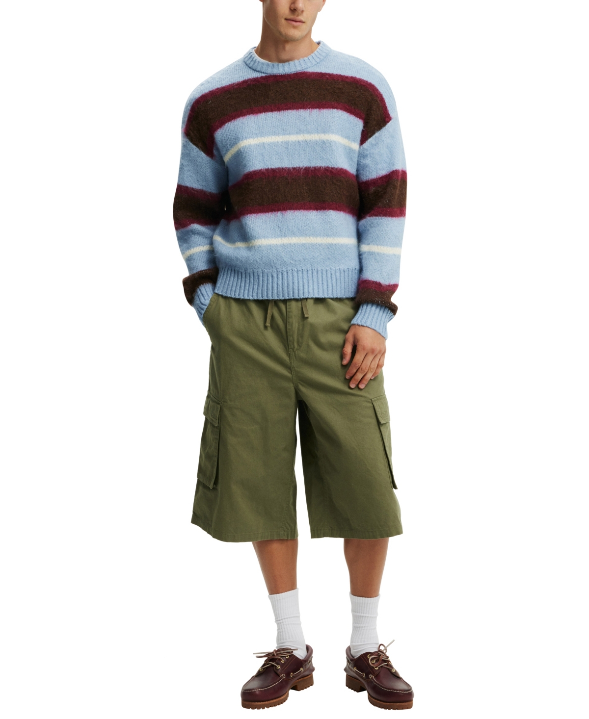 Shop Cotton On Men's Super Baggy Cargo Shorts In Military