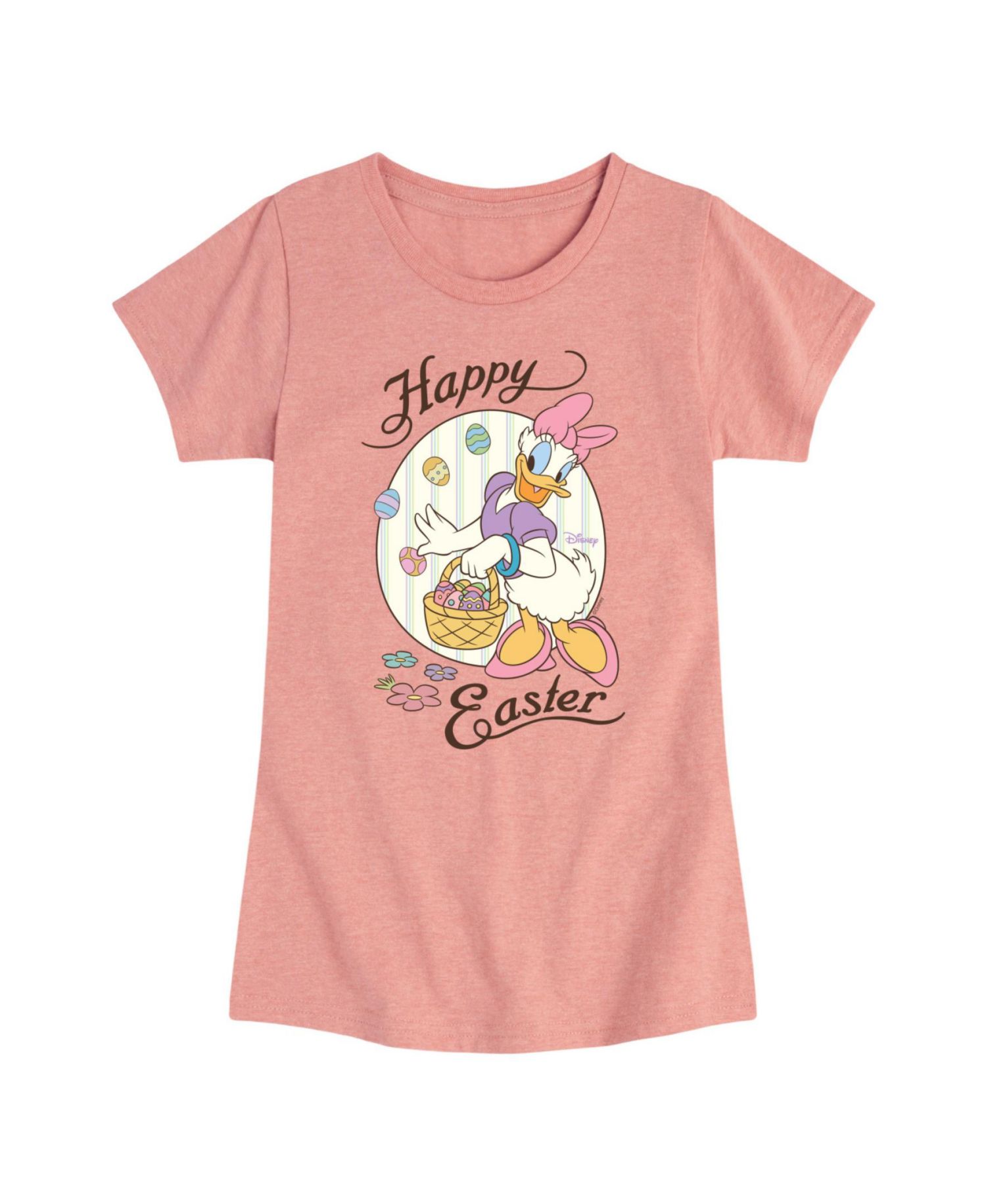 Big Girls Daisy Happy Easter Graphic Short Sleeve T-Shirt