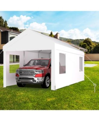10' x 20' Portable Carport Garage with Roll-up Doors and Ventilated Windows