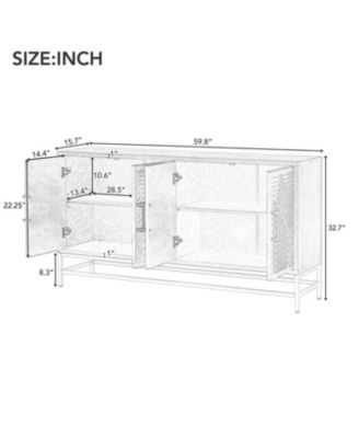 Retro Sideboard with Adjustable Shelves and Metal Accents