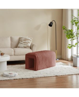 Streamdale Ottoman Storage Bench Pet Supplies Corduroy Bench Cat's nest to hide For the Living Room, Entryway and Bedroom, Brown