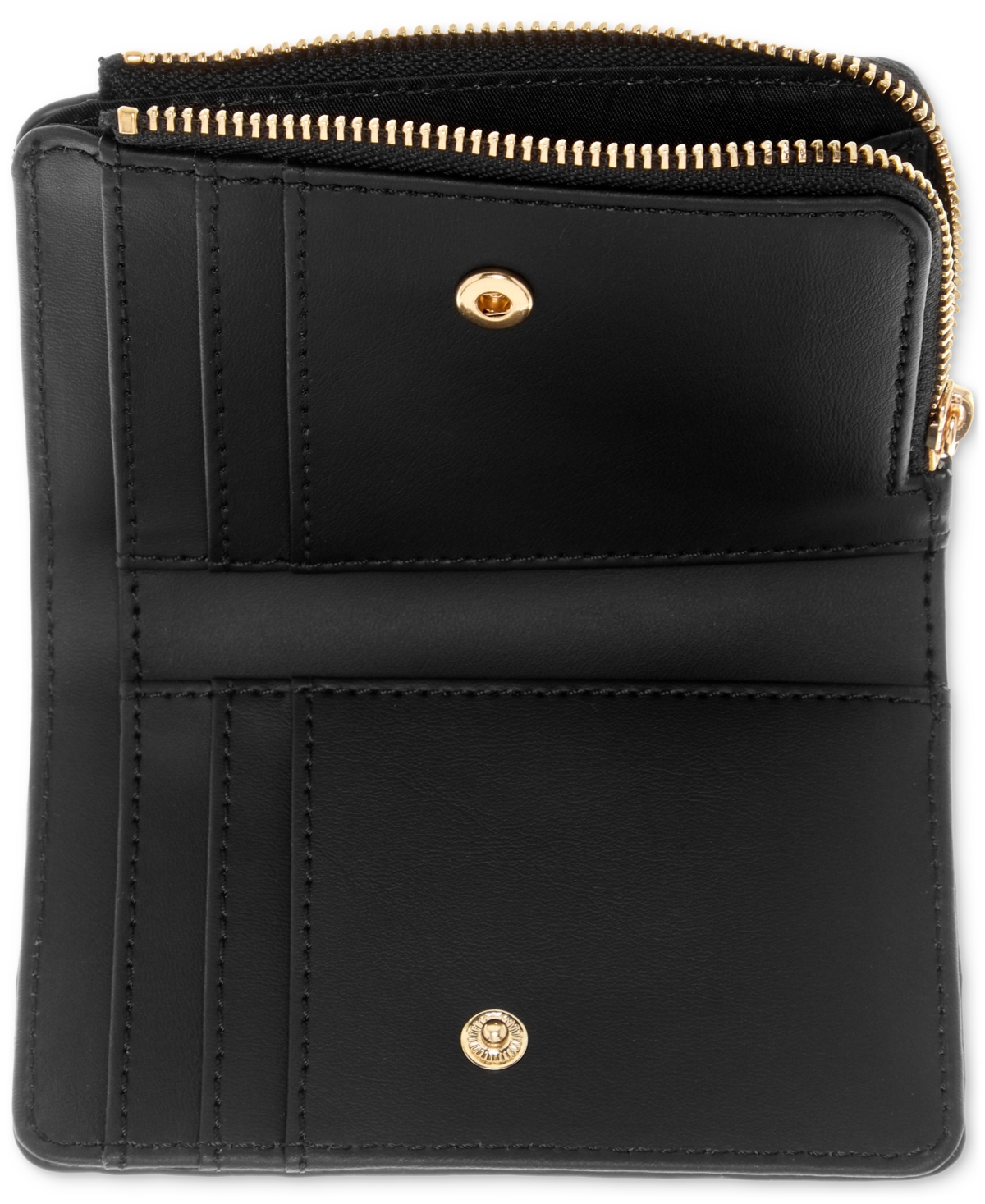 Guess Laurel Zip Around Card Case In Black
