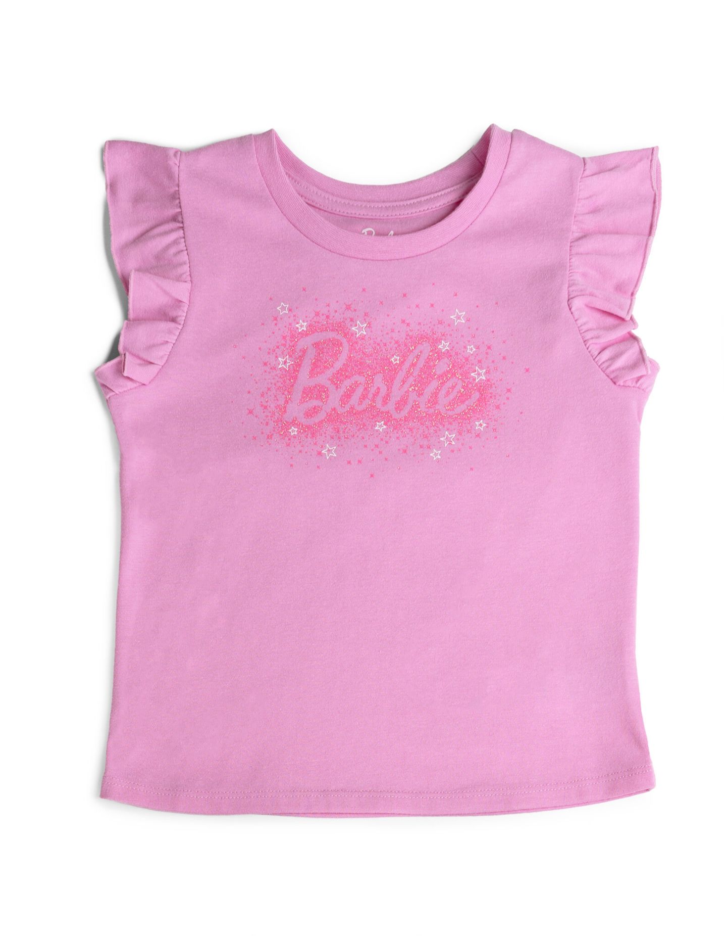 Детский комплект Barbie Little Girls T-Shirt and Skirt Set, цвет: Розовый в мелкую клетку — фото 3