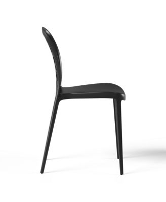 Outdoor Modern Stackable Patio Dining Chairs (Set of 2)