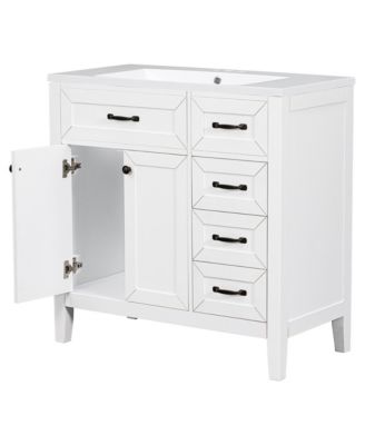 Streamdale 36" Bathroom Vanity with Sink Combo, White Bathroom Cabinet with Drawers, Solid Frame and MDF Board