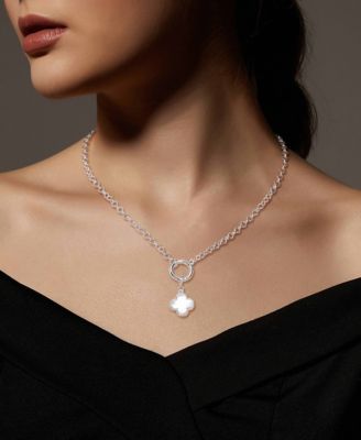 Diamond Cut Clover Pendant Necklace