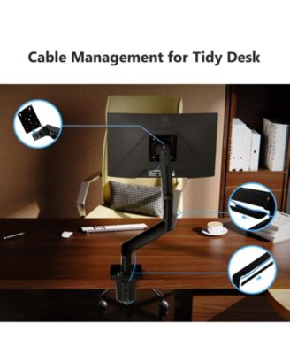 MS05 Single Mount Stand Arm, Supports 22"- 40" monitors and 26 lbs, 360° Adjustable, standards 75x75mm/100x100mm, Clamp & Grommet Base
