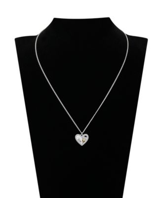Cubic Zirconia Crystal Faith Heart Pendant Necklace