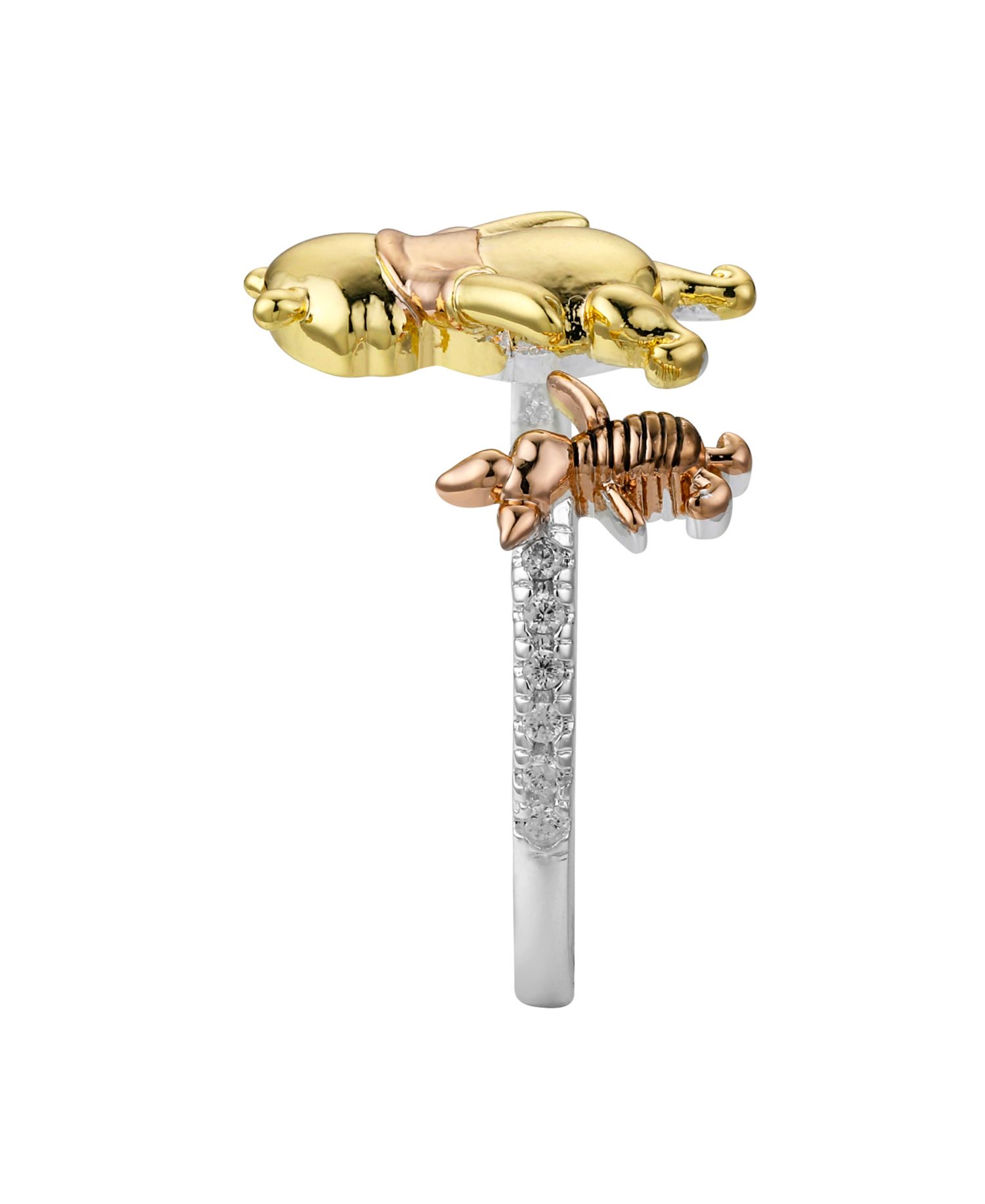 Winnie The Pooh Piglet Cubic Zirconia Bypass Ring