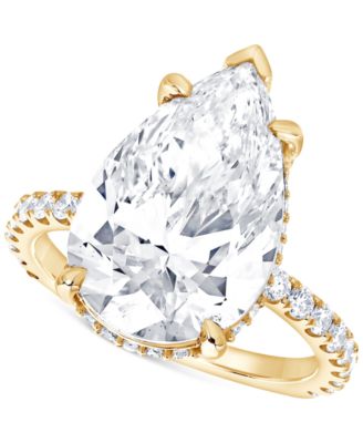 Certified Lab Grown Diamond Pear Cut Hidden Halo Engagement Ring (7-3/4 ct. t.w.) in 14k Gold