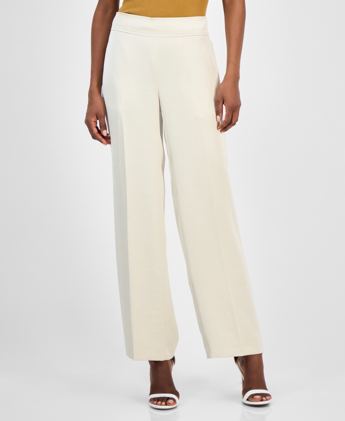 Shop Anne Klein Women's Pull-on High-rise Wide-leg Pants