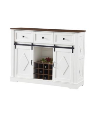Streamdale Farmhouse Buffet Cabinet with 2 Doors, 3 Drawers, and Sliding Barn Door