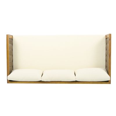Streamdale Acacia Wood Daybed with Water-Resistant Cushions and Rattan Armrests