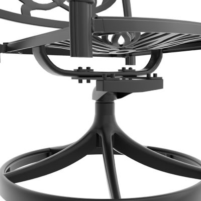 Streamdale 5-Piece All-Weather Cast Aluminum Dining Set, Include 4 Swivel Chairs and Rectangular Table With Black Frame