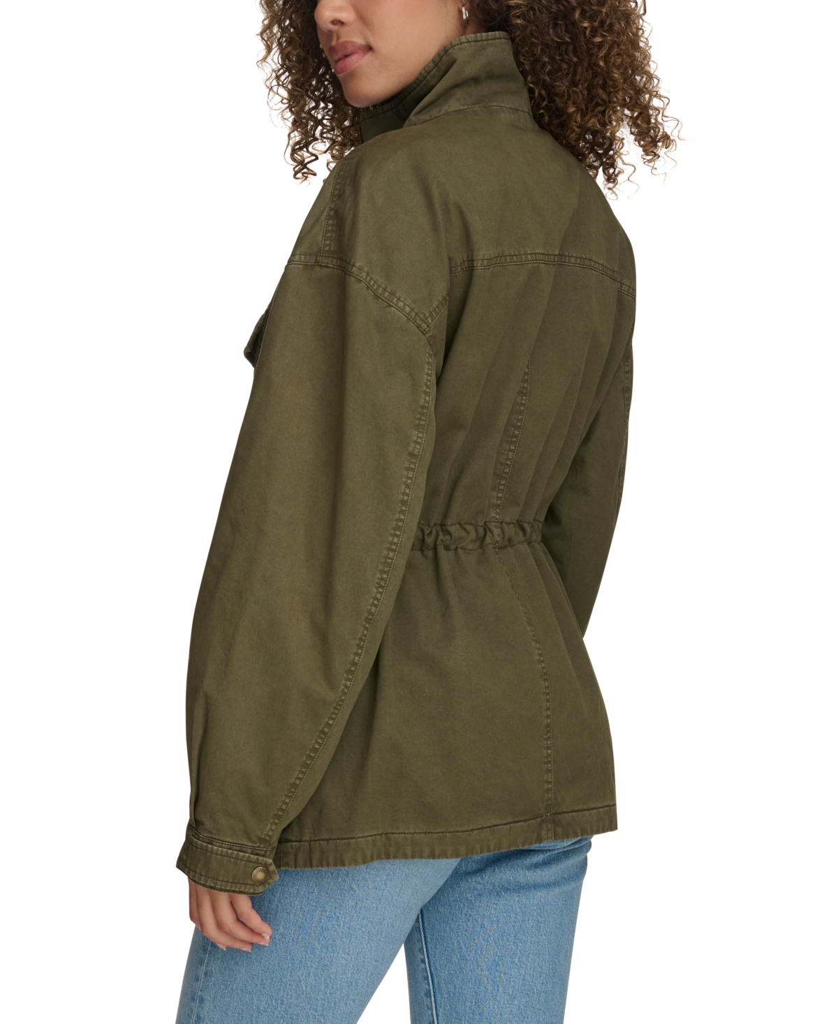 Levi's Women's Lightweight Washed Cotton Military Jacket In Olive Night