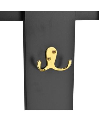 Streamdale 4-in-1 Hall Tree with Fluted Doors and Gold Accents