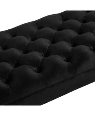 Velvet Bed Bench with Tufted Button, Multipurpose Bolster Bench